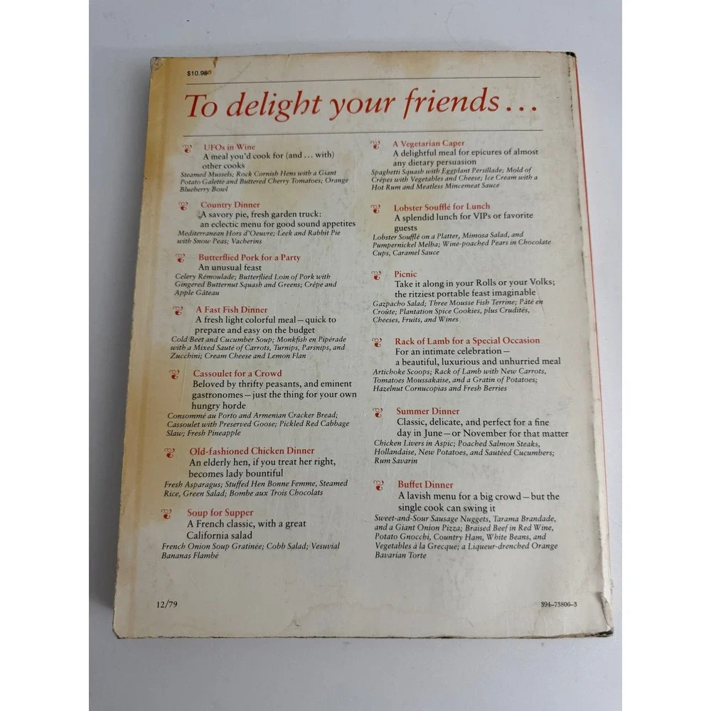 Julia Child & More Company Vintage 1979 Cookbook Softcover French Cooking Recipe